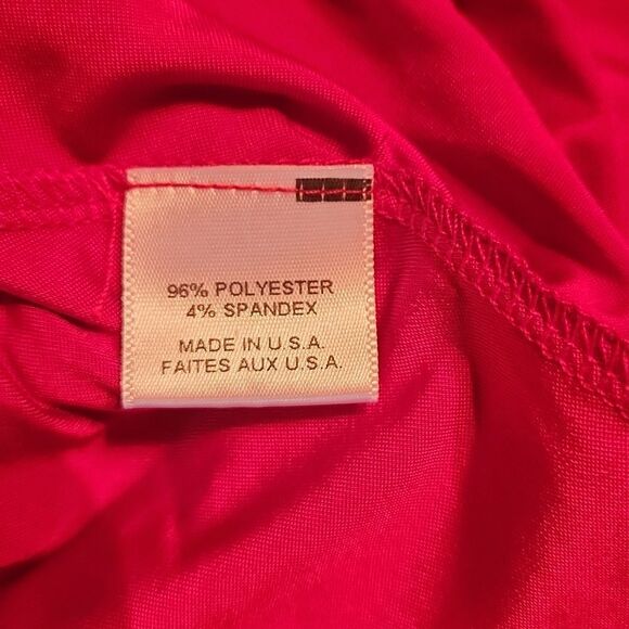 Misa Los Angeles Long Sleeve High Low Cocktail Holiday Formal Party Dress, Red - Picture 13 of 14